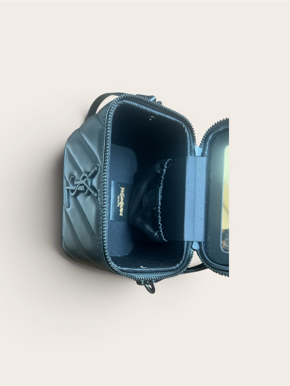 Saint Laurent Black Quilted vegan  Mini Crossbody with Chain Handle - Picture 2 of 6